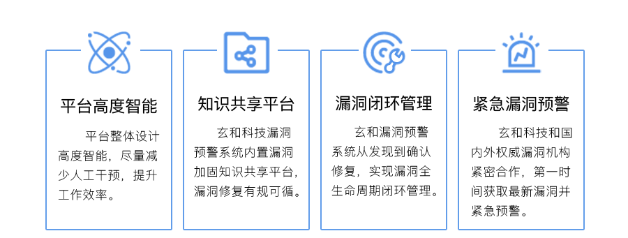 客户价值：平台高度智能、知识共享平台、漏洞闭环管理、紧急漏洞预警。
